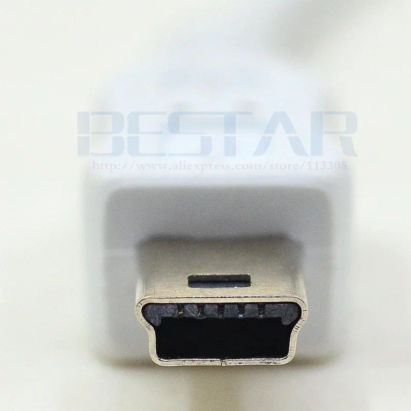 Cable Mini USB de 0,2 M, USB 2,0 A macho a Mini 5 pines B, Cable de carga de sincronización de datos blanco para reproductor MP3, cámara de disco duro, Mini altavoz - imagen 3