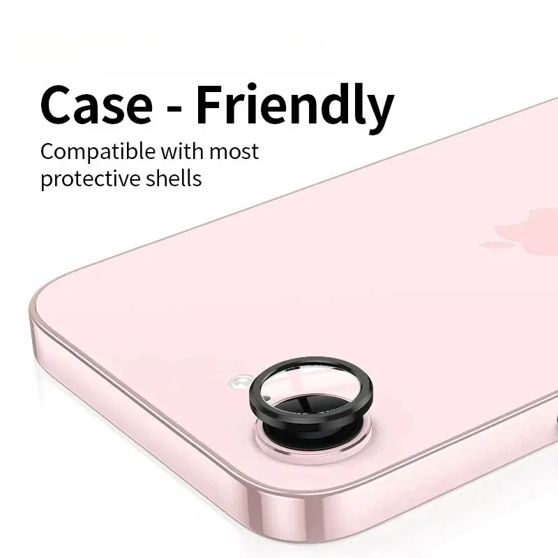 Protector de cámara de Metal para IPhone 16E 2025, funda con anillo para lente de cámara + vidrio templado para IPhone16E 16 E 16e 2025, Protector de lente trasera - imagen 4