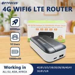 OPTFOCUS Enrutador 4G WiFi 6 MiFi portátil con ranura SIM