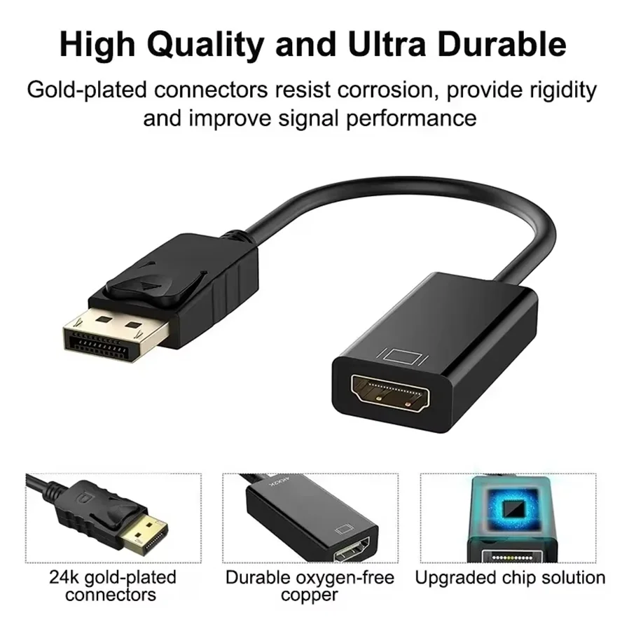 Adaptador 4K DP DisplayPort a HDMI, convertidor, puerto de visualización DP a HDMI, adaptador HDTV, vídeo, Audio, PC, portátil - imagen 4