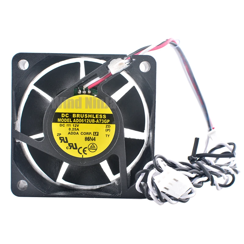 AD0612UB-A73GP 6cm X 60mm X 25mm ventilador de refrigeración DC12V 0.25A doble rodamiento de bolas ventilador de fuente de alimentación del chasis de la computadora para microcomputadores - imagen 2