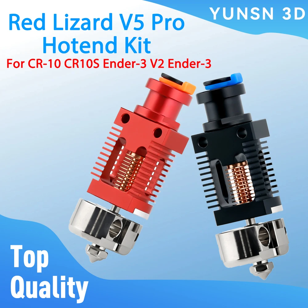 Red Lizard V5 Pro V6 Hotend Kit ensamblado Bi Metal rotura de calor cobre plateado para CR-10 CR10S Ender-3 V2 Ender-3 pieza de impresora 3D