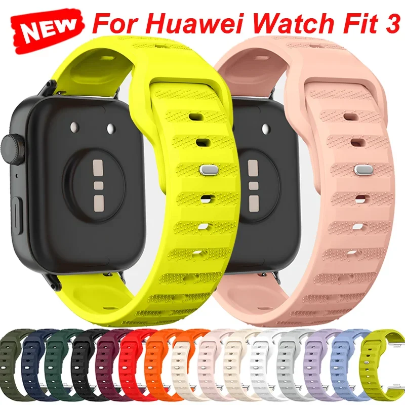 Correa de silicona para reloj inteligente, pulsera de repuesto para Huawei Watch Fit 3, accesorios deportivos - imagen 2