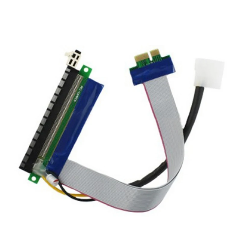 PCI-E 1X a 16X Cable extensible tarjeta gráfica Cable de alimentación externo grande de 4 pines PCI Express Flex Cable de reubicación cinta de tarjeta elevadora - imagen 5
