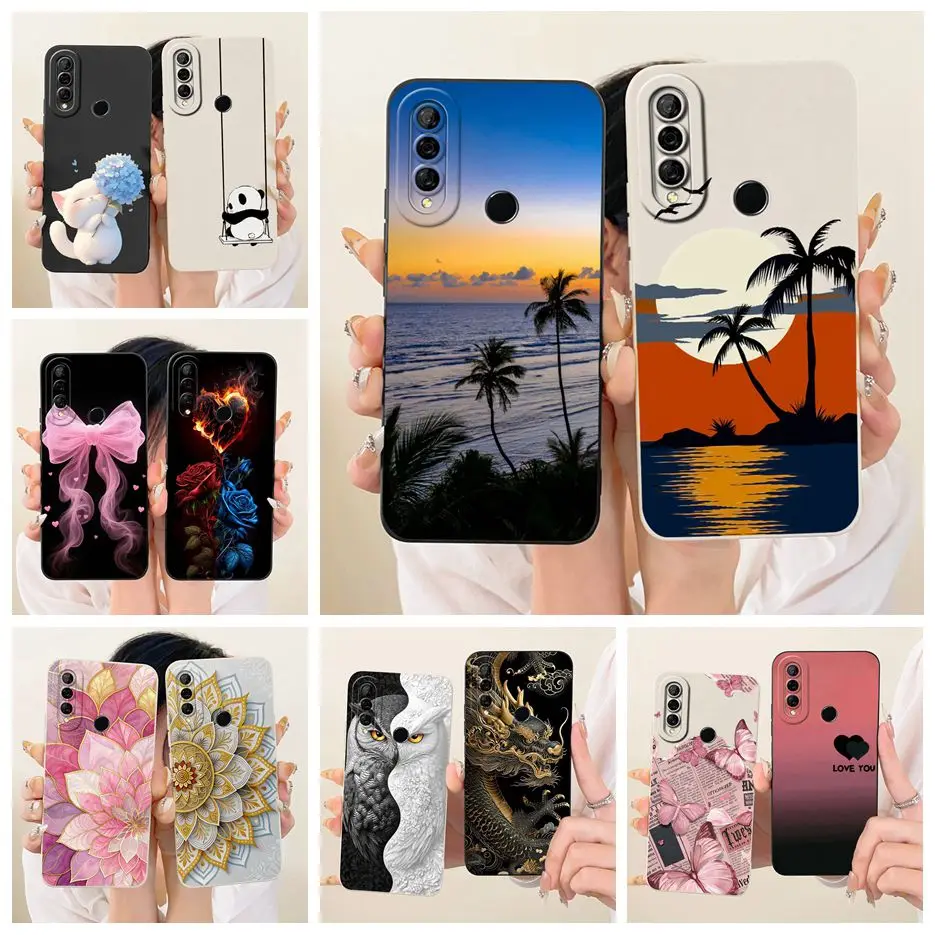 Para Huawei Y6p Y7p funda de lujo cubierta pintada de caramelo suave TPU mate funda de teléfono para Huawei Y7p Y 6p HuaweiY6p HuaweiY7p Fundas bolsas