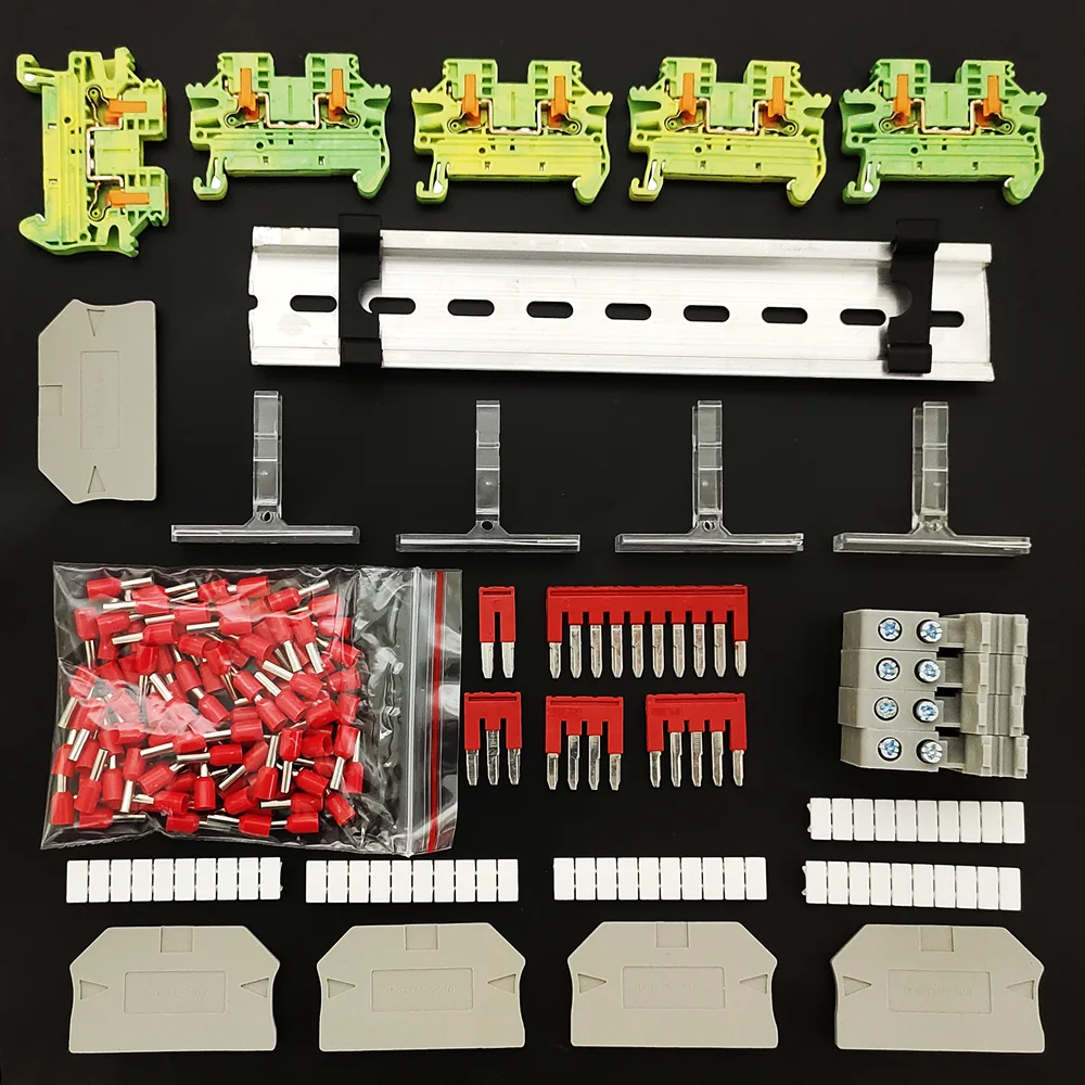 Bloque de terminales de carril Din PTV2.5, conexión de entrada lateral, cableado de Cable 12AWG, conjunto de conector de Cable eléctrico, Kit combinado - imagen 2