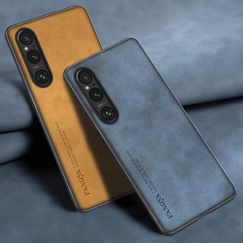 Funda de cuero de lujo para Sony Xperia 1, 5, 10 V, 5 IV, 5G, Protección trasera de silicona, funda de teléfono para Sony Xperia 1, 5, 10, IV, Coque - imagen 2