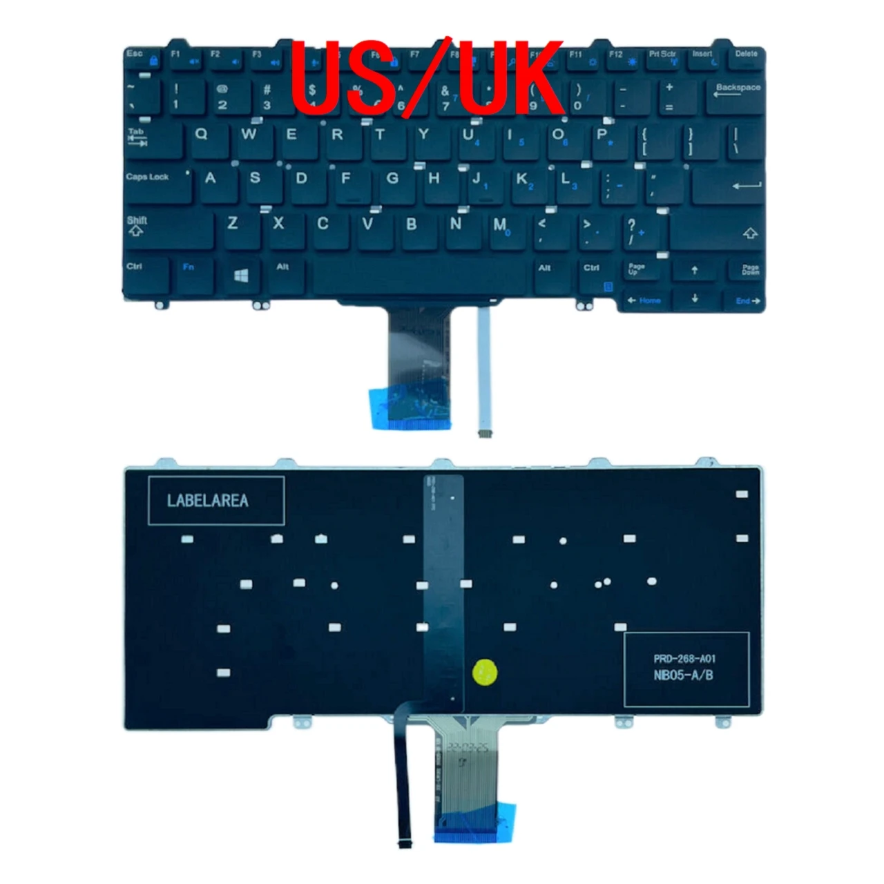 Teclado retroiluminado para portátil Dell Latitude E5270, E7270, XPS, 12 ", E9250, reemplazo de PC
