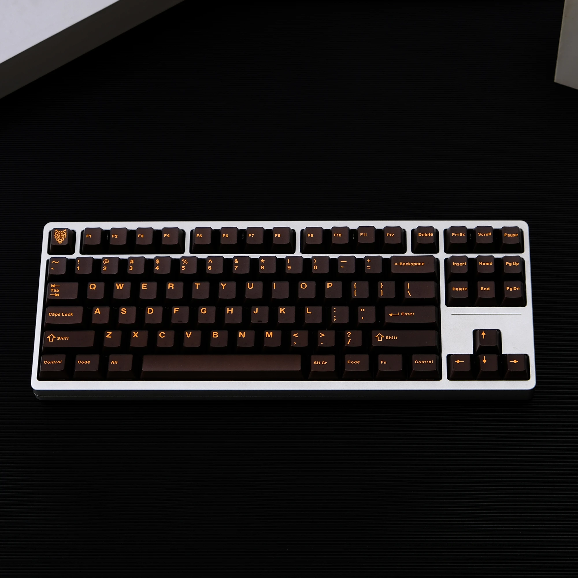 Aifei-teclas de 114 teclas ABS, doble disparo, altura de cereza, letras translúcidas negras y naranjas para teclado mecánico, juego Anne Pro 2