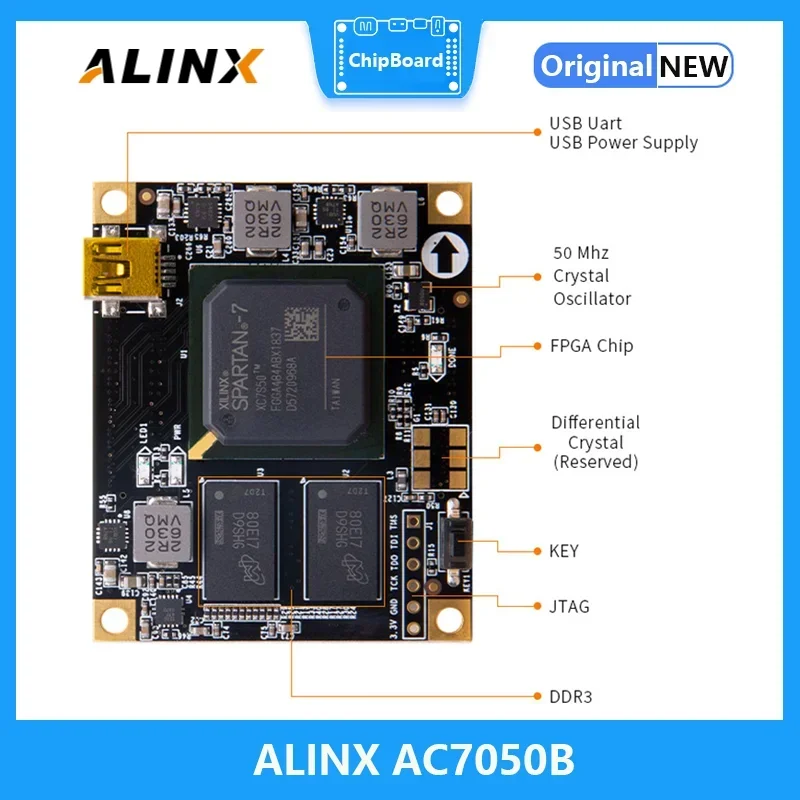 ALINX SoM AC7050B: Xilinx Spartan-7 XC7S50 Sistema de Grado Industrial en Módulo DDR3Alinx - imagen 3