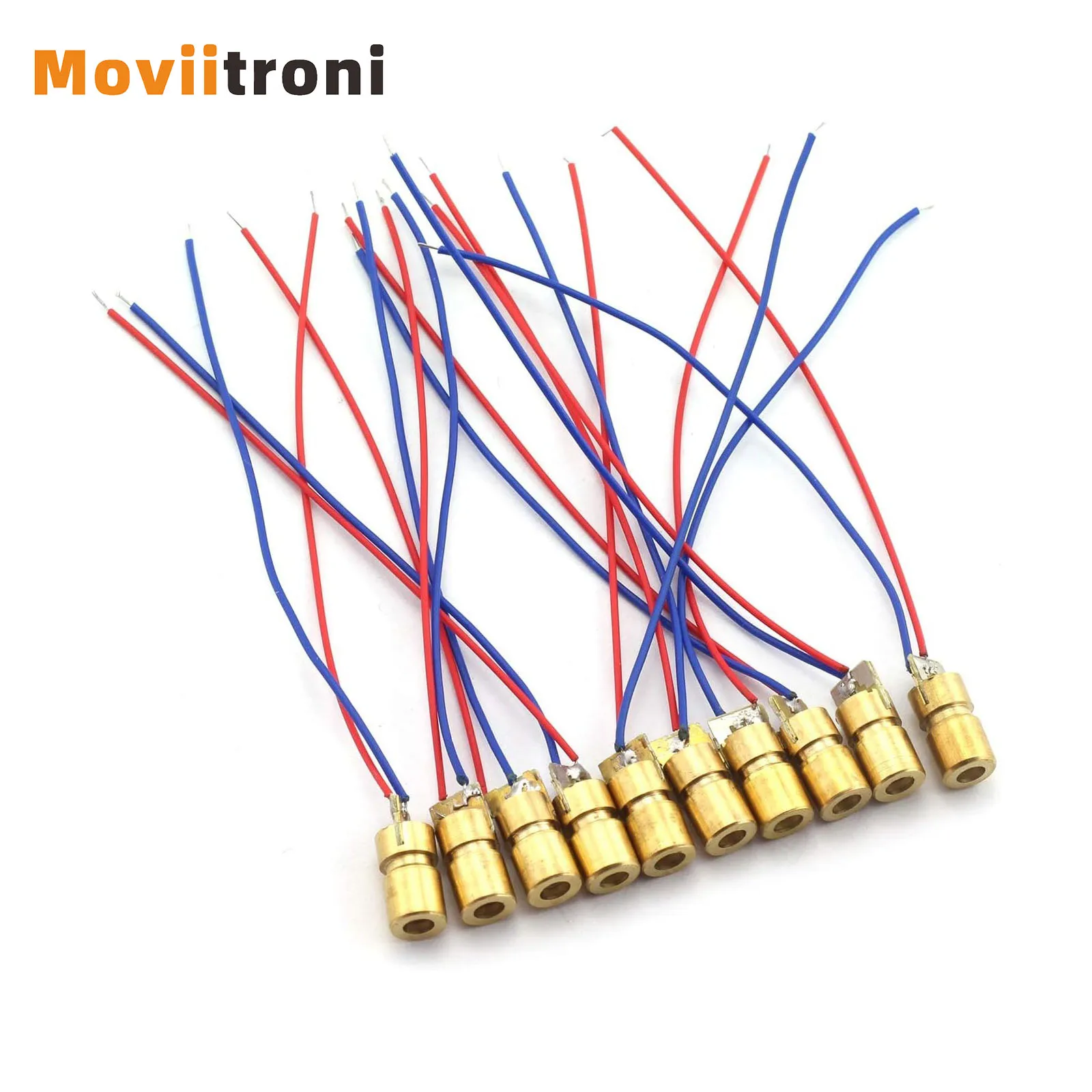 10 Uds diodos láser 5mW 650nm Diodo Dot circuito de Diodo láser 3V/5V módulo de cabeza de cobre puntero vista