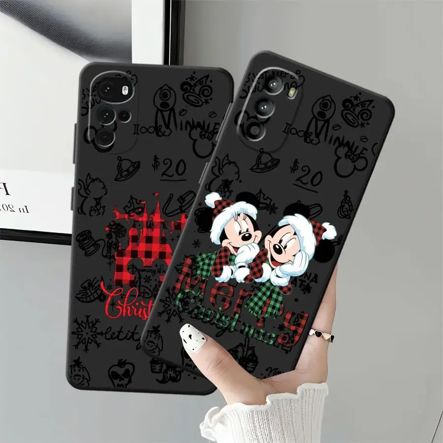 Funda navideña de Mickey con dibujos animados para Motorola Mot G50 G60s G22 Edge40 G60 G51 G73 G52 G32 Edge 20 Pro 30 Lite G71 G53 G30 - imagen 5