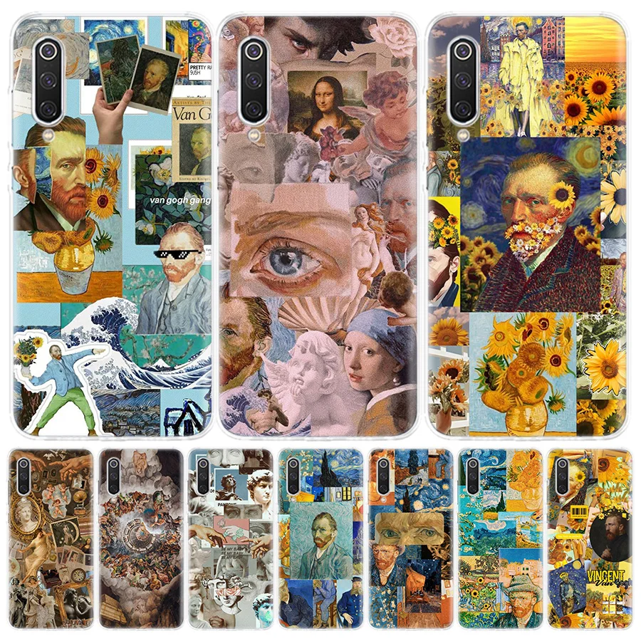 Graffiti pintura al óleo arte Van Gogh funda de teléfono de llamada de silicona para Xiaomi Redmi Note 14 13 12 12S 11 Pro Plus 11S 10 10S 11T 11E 4G