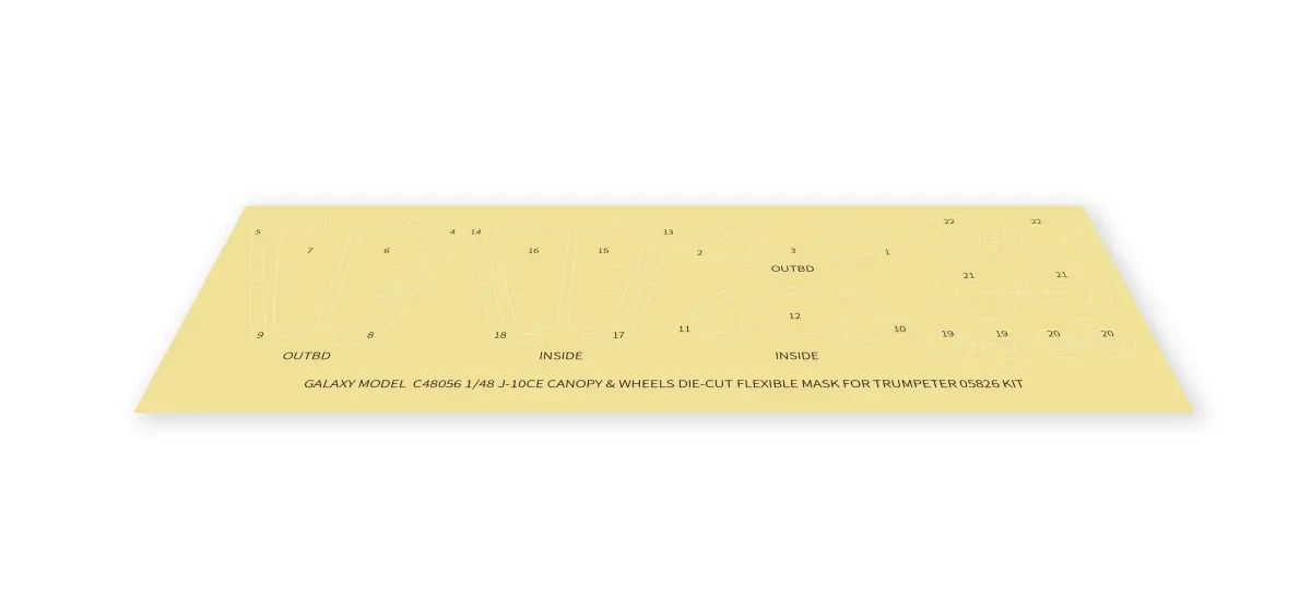 Galaxy J-10CE FIGHTER Canopy Wheels Máscara flexible troquelada para 1/48 TRUMPETER 05826 Etiqueta adhesiva flexible