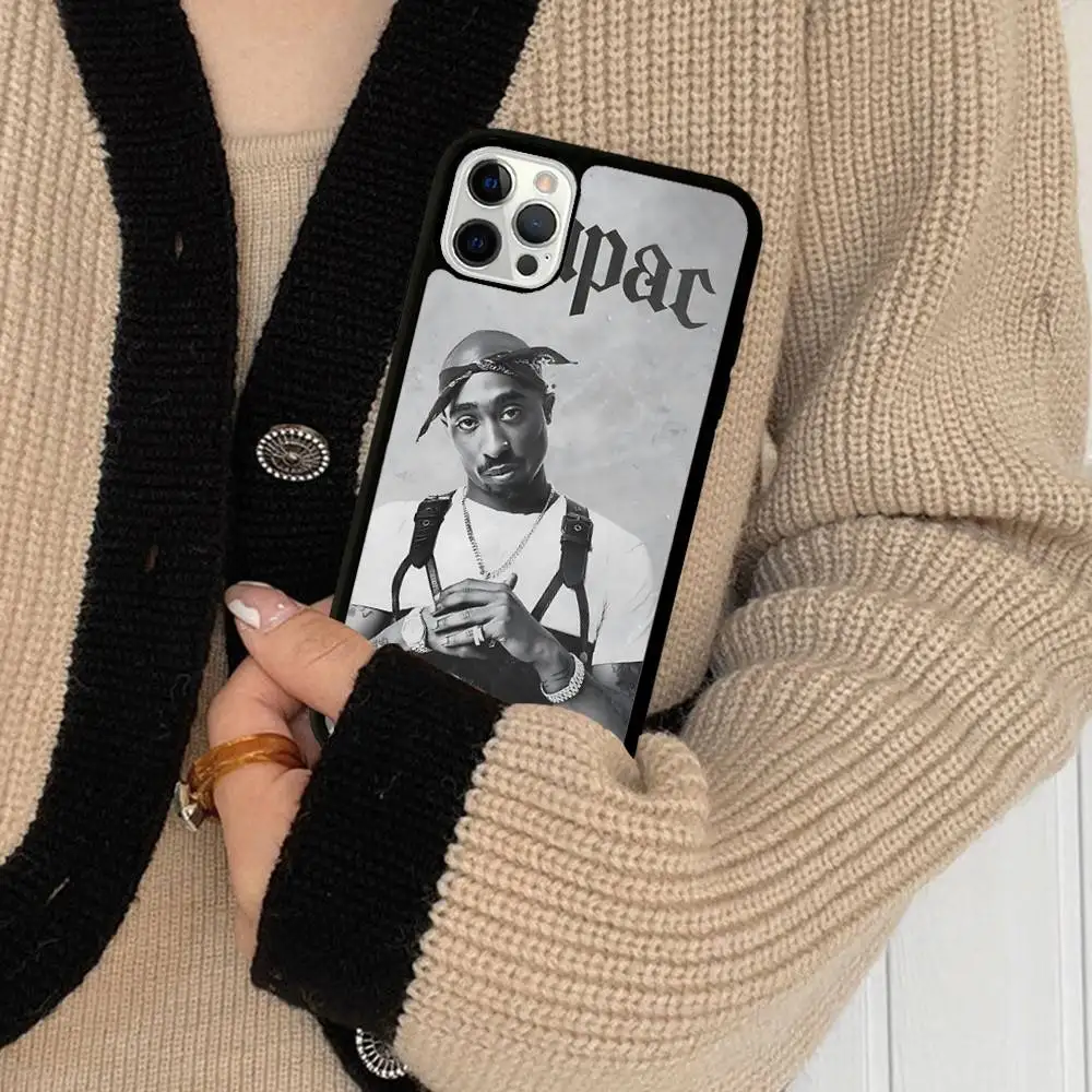 T-TupacS 2pacS para IPhone 17 16 15 14 13 12 11 Mini Pro Max Plus PC + TPU cubierta trasera para teléfono - imagen 5