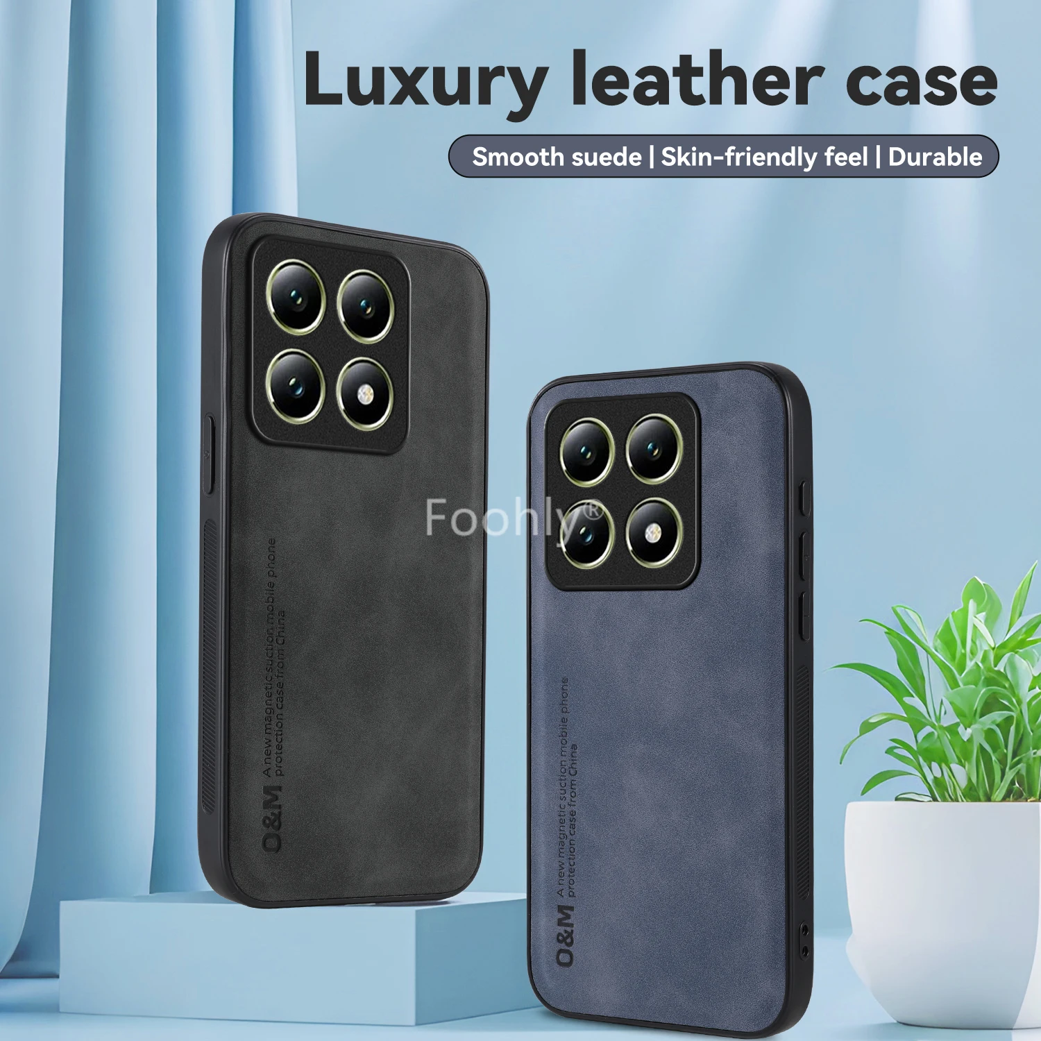 Funda magnética de cuero nobuck para Xiaomi 15T 14T Pro Mi 15 14 5G, funda protectora a prueba de golpes, carcasa trasera, Capa Fundas - imagen 2