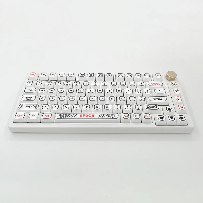 Teclas de Graffiti de 125 teclas, teclas de perfil MA PBT para teclado mecánico, juego de tapas de teclas personalizadas de Anime lindo, Tester68 Rk61 MX Switch - imagen 4