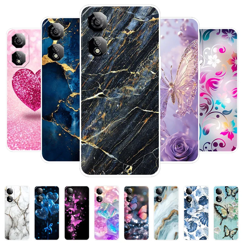 Para Nubia Neo 2 5G Funda de mármol mariposa carcasa de teléfono transparente para ZTE Nubia Neo2 5G 6,72 "funda trasera suave a prueba de golpes Funda