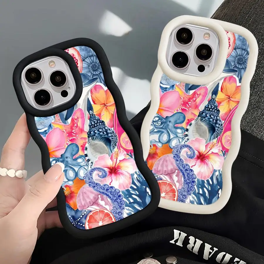Funda para Xiaomi Redmi A3 A1 A2 Plus 13C 12C 10A 8 14C 10C A5 9C funda suave arte creativo de animales marinos