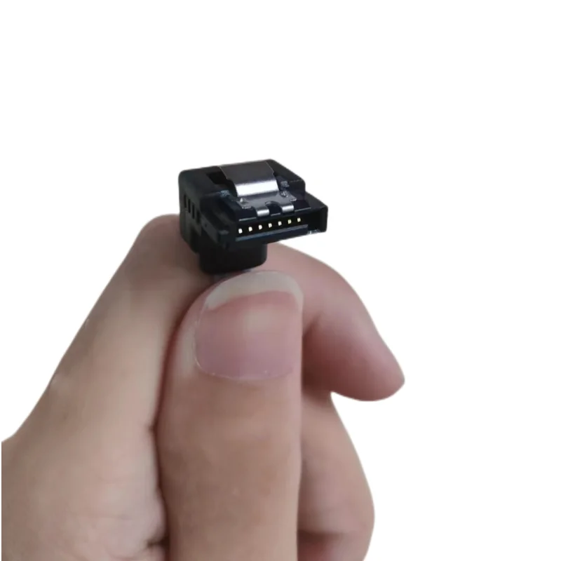 Cable interno SATA 3,0 (Serial ATA) de 7 pines, 90 acordes, en ángulo, azul, 4 SATA a 4 SATA, 1M/0,5 M - imagen 3