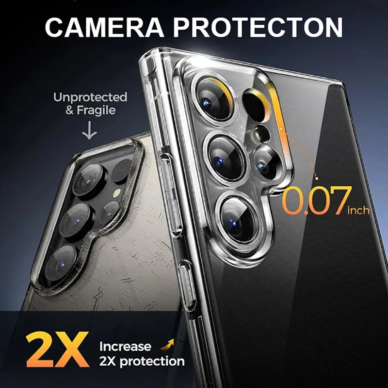 Funda de silicona transparente Original para teléfono Samsung Galaxy S24 S23 Ultra Plus FE S24Ultra S24, fundas de cristal ultrafinas, carcasa de TPU suave - imagen 4