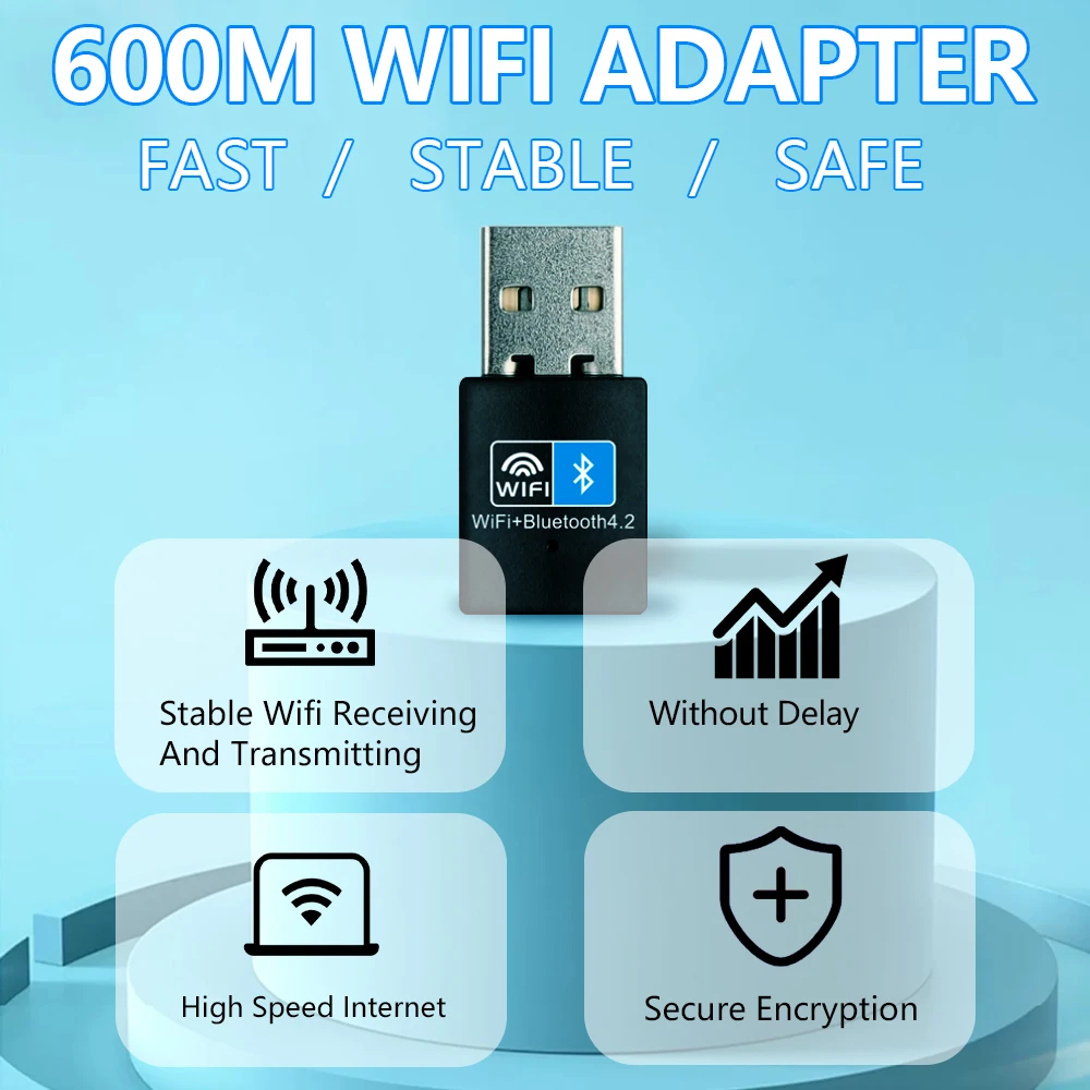 OPTFOCUS-Adaptador Wifi inalámbrico para PC, tarjeta Lan de 150Mbps, 802.11b g n, CA, USB, Win7, 8, 10, 11, Bluetooth 4,2 - imagen 3