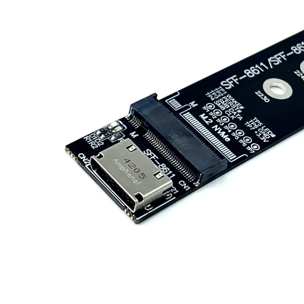 F4D para OCuLink SFF-8611/8612 a M.2 NVMe m-key 2230 2242 2260 2280 tarjeta adaptadora SSD PCIe 4,0x4 Gen4 tarjeta de expansión de 64Gbps - imagen 3