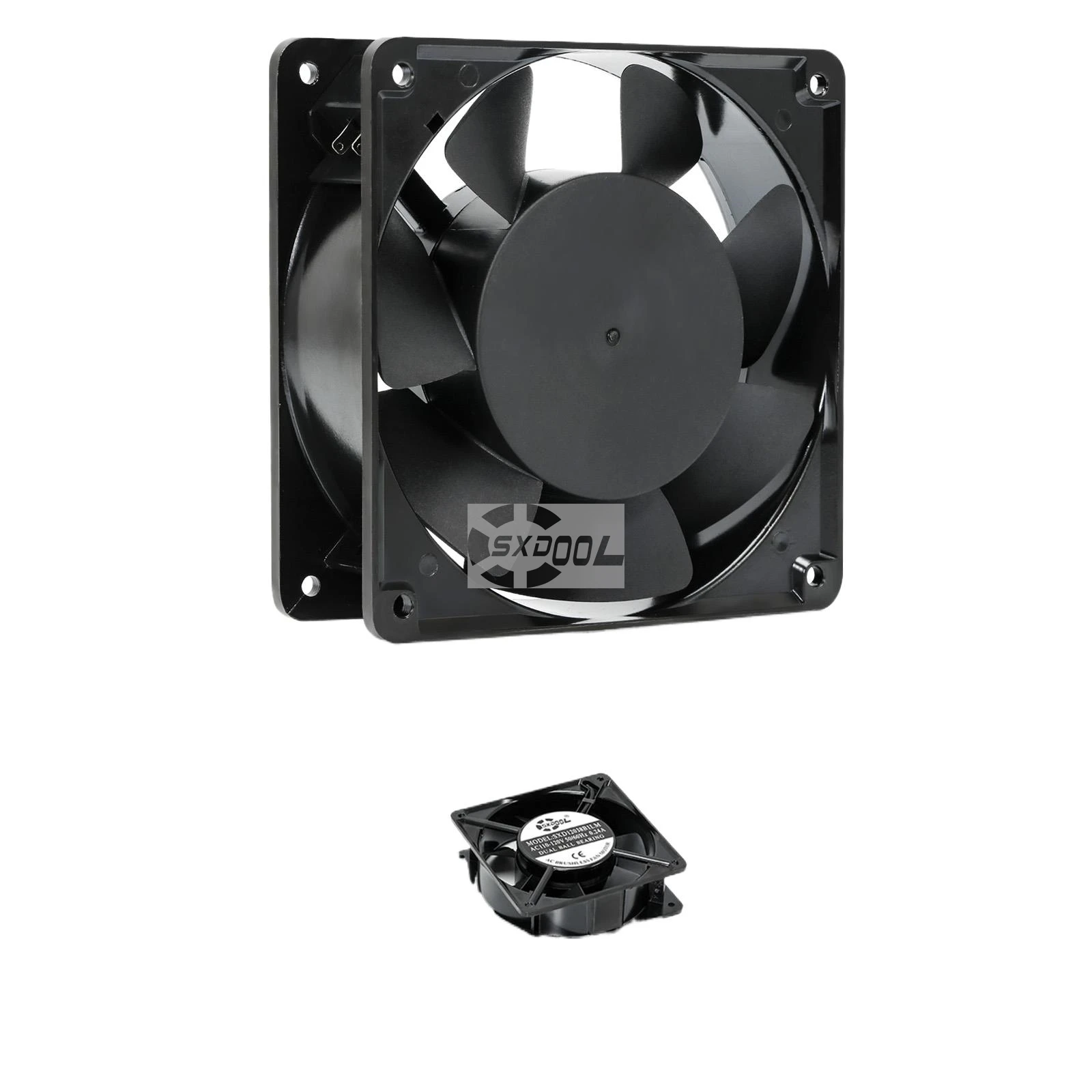 Ventilador de refrigeración de CA 1238, 120 mm, 120 V 115 V 110 V, alta velocidad con cable de alimentación, rodamiento de bolas dual para refrigeración de computadora - imagen 2