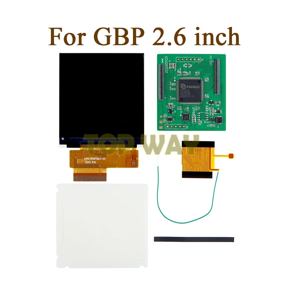 1 Juego de accesorios de repuesto para Kit de modificación para Nintendo GBP pantalla LCD de 2,6 pulgadas pantalla de brillo ajustable de 5 segmentos