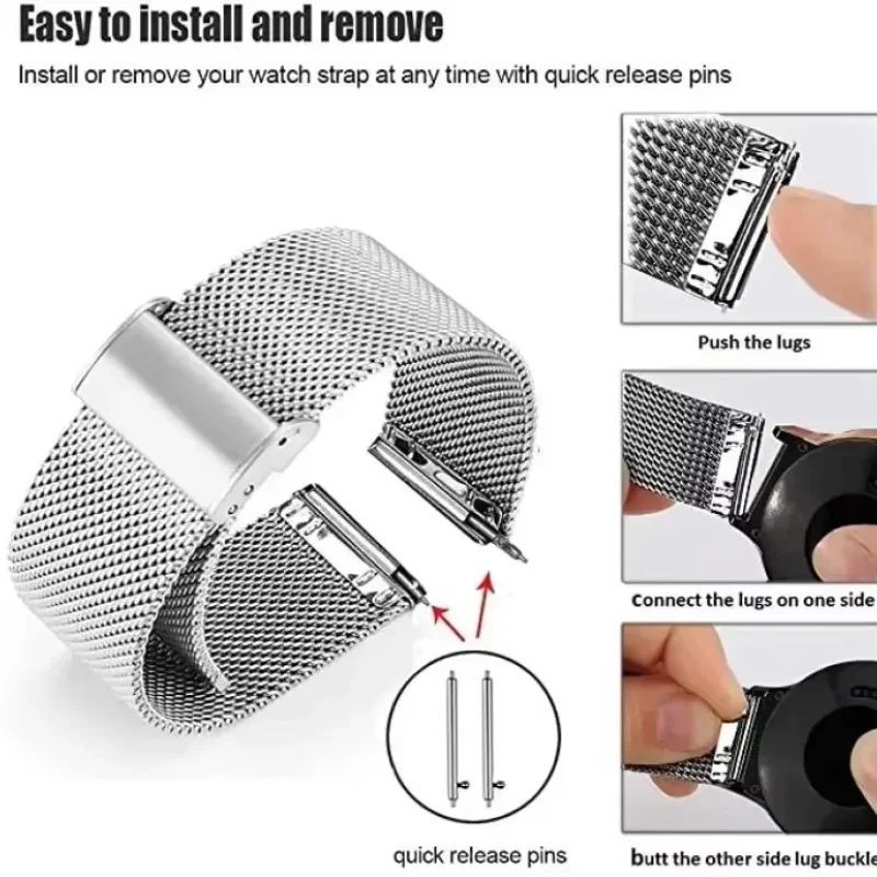 Correa de acero inoxidable para reloj inteligente LIGE QX11, Correa de bucle milanés para pulsera de Metal LIGE QX11 - imagen 3