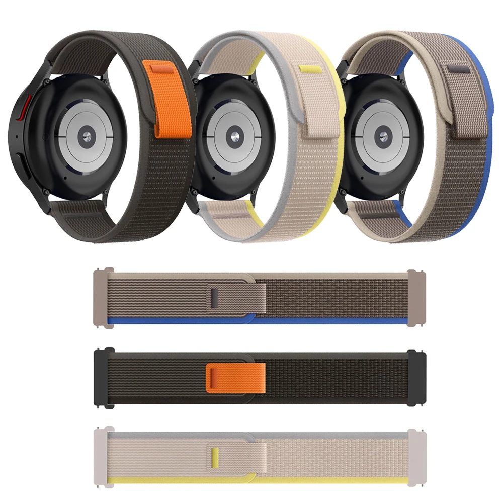 Correa de 20mm 22mm para Samsung Galaxy Watch 4 5 6 7 Classic Gear S3 Active 2 pulsera de nailon correa Amazfit GTS 2 3 4 mini Band - imagen 3