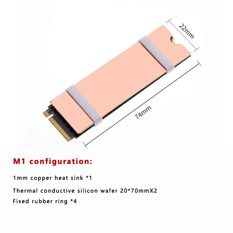 Disipador de calor M.2 SSD NVME NGFF M.2 2280 disco duro de estado sólido disipador de calor de cobre puro B80 radiador enfriador fino para ordenador portátil - imagen 4