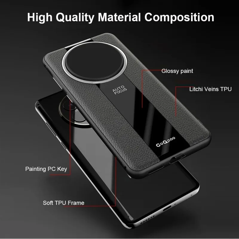 Para Honor Magic 7 Pro, 7 funda ELVEV cuero de calidad a prueba de golpes + cubierta trasera de protección de lente de TPU suave - imagen 3