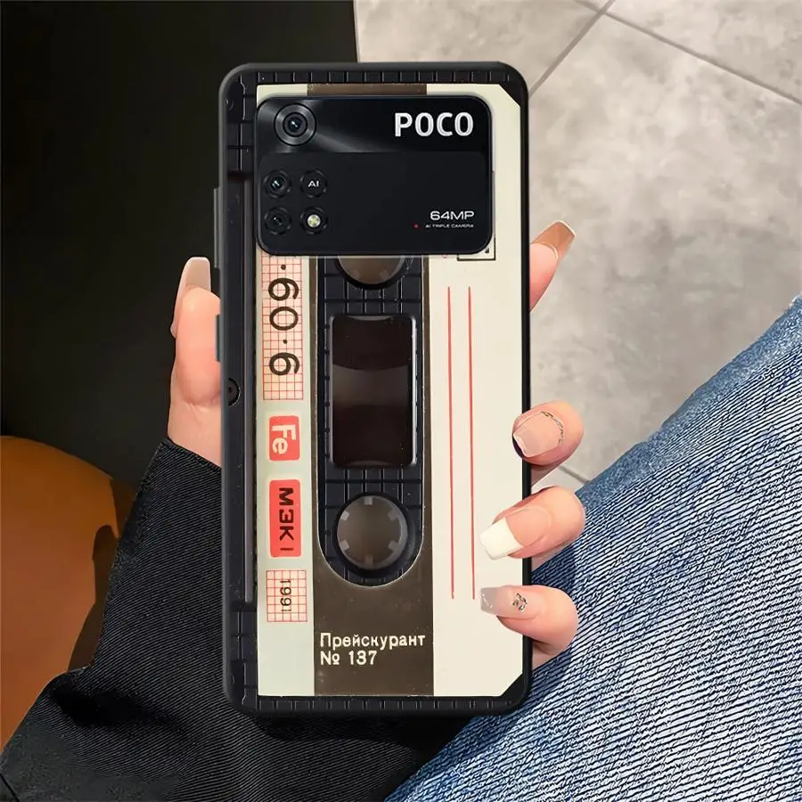 Lucky Tape Pattern Black Soft Phone Cover Case for Xiaomi Poco F1 M3 M4 M7 Pro C61 C75 C71 C40 C50 M5 F3 X3 X4 X5 X7 Pro - imagen 3