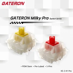 Gateron Milky Pro Interruptores Lineales Rojo Amarillo POM Pines