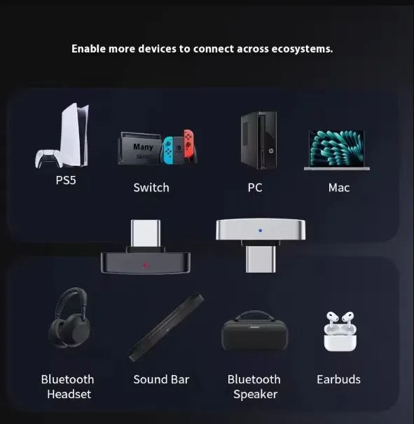 Questyle QCC Dongle Pro LDAC sin pérdidas admite sonido Snapdragon Bluetooth 5,4 con transmisor AptX Dongle Pro disfruta de regalos LDAC - imagen 2