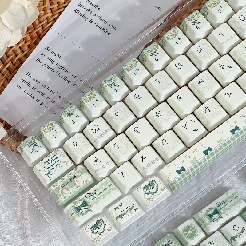 Juego de teclas con tema Scarlett, perfil PBT FC, 142 teclas, teclas originales personalizadas hechas a mano para accesorios de teclado mecánico, regalo DIY - imagen 4