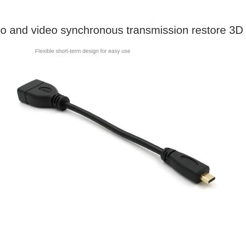 Micro HDMI en ángulo hacia arriba y abajo hacia la derecha, compatible con HDMI, adaptador macho a hembra, Conector de 10cm para HDTV tipo D - imagen 5