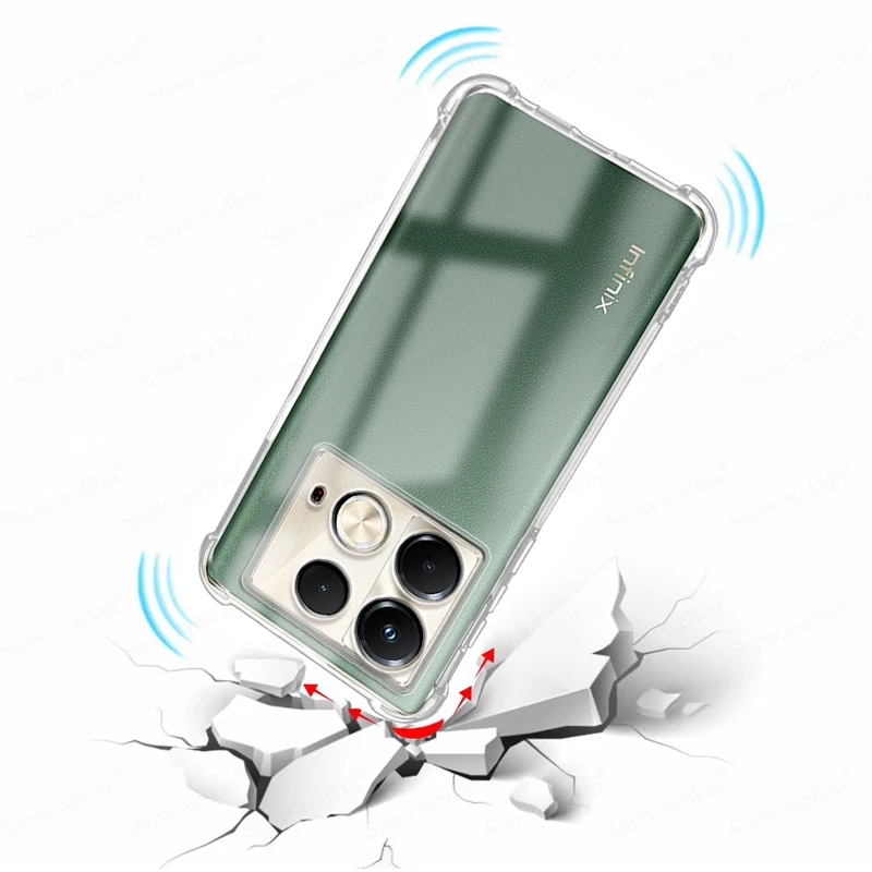 Funda de protección completa con amortiguador de Airbags para Infinix Note 40 Pro Plus 40S 4G 5G, funda trasera transparente de TPU suave a prueba de golpes - imagen 4
