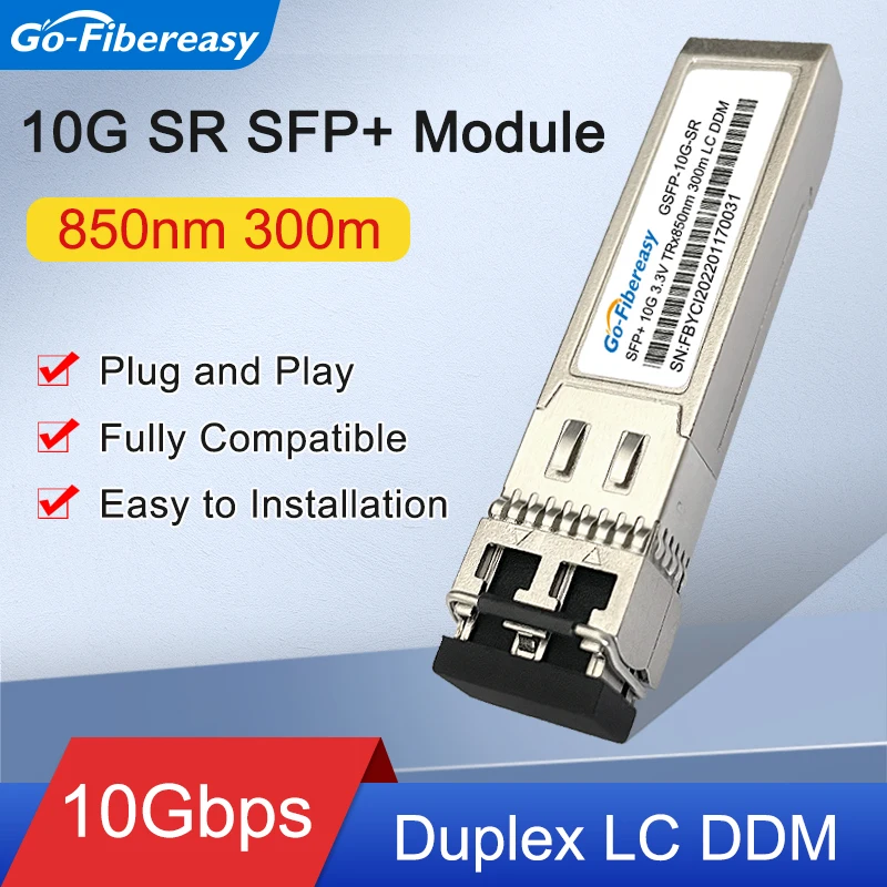 Módulo SFP de 10Gb multimodo 10GBASE-SR 850nm doble LC Compatible con Ubiquiti/Mikrotik/Cisco SFP-10G-SR transceptor de fibra óptica - imagen 2