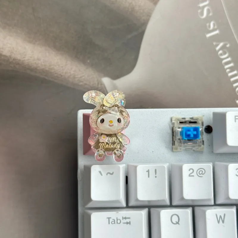 DIY lindo Kuromi Keycap juego Teclado mecánico R4 ESC eje transversal dibujos animados Anime chica rosa en forma de corazón Keycap - imagen 4