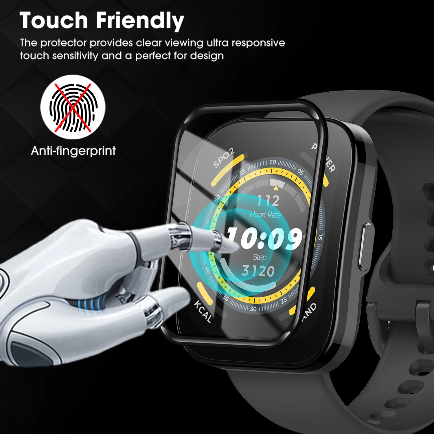 Películas protectoras de cobertura completa para reloj inteligente Amazfit Bip 6, Protector de pantalla curvo 3D, antiarañazos, accesorios para Amazfit Bip6 - imagen 3
