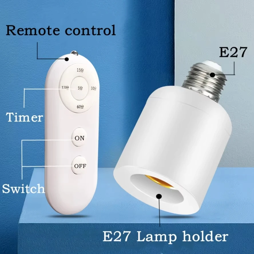 E27 60W Control remoto inalámbrico temporizador inteligente interruptor portalámparas 110V 220V casa interruptor de luz múltiple habitación de bebé interruptor de temporizador - imagen 2