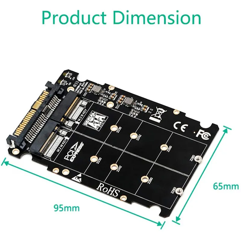 2 en 1 M.2 NVMe SATA U2PCB M.2 NVME SSD Key M Key B SSD a U.2 SFF-8639 adaptador PCIe M2 convertidor piezas de computadora de escritorio - imagen 4