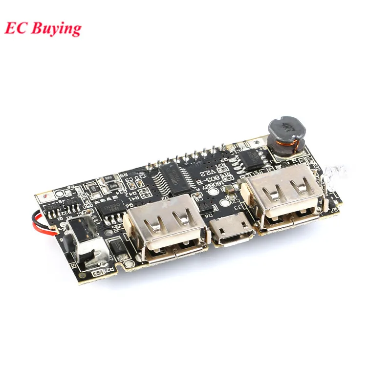 Controlador de carga de banco de energía móvil, 2 uds., 5V, 2A, LCD Digital, USB Dual, 18650, placa de cargador de batería de litio, módulo regulador PCB - imagen 3