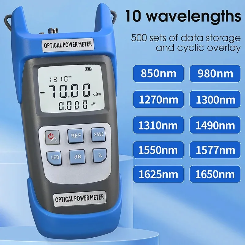 Medidor de potencia óptica A-C710A/C510A recargable, 10 longitudes de onda OPM -70 ~ + 10/-50 ~ + 26dBm, probador de Cable de fibra óptica, herramienta de prueba FTTH - imagen 3