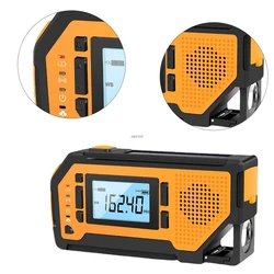Radio de emergencia con Bluetooth, altavoz portátil para exteriores, Radio Solar con manivela, receptor AM/FM, alarma SOS, linterna LED