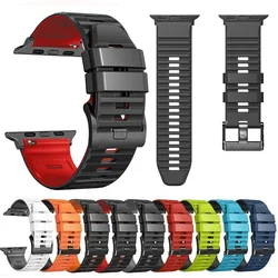 Correa de silicona para Apple Watch, pulsera deportiva de repuesto para IWatch Serie 9/8, 7, 6, 5, 4, 3, SE, 44mm, 45mm, Ultra 49mm, 45mm, 42mm
