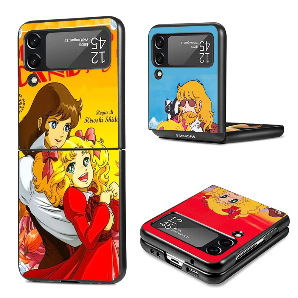 Fundas de teléfono negras de Anime Candy 90s para Samsung Z Flip 7 6 5 4 3 Galaxy de lujo ZFlip7 ZFlip6 Flip5 Flip4 Flip3 funda Z Flip - imagen 2