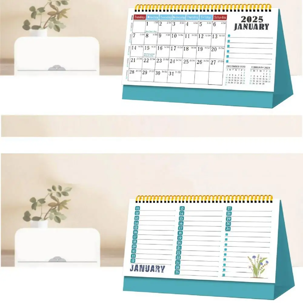 Se muestra un calendario para enero de 2025 en una mesa.